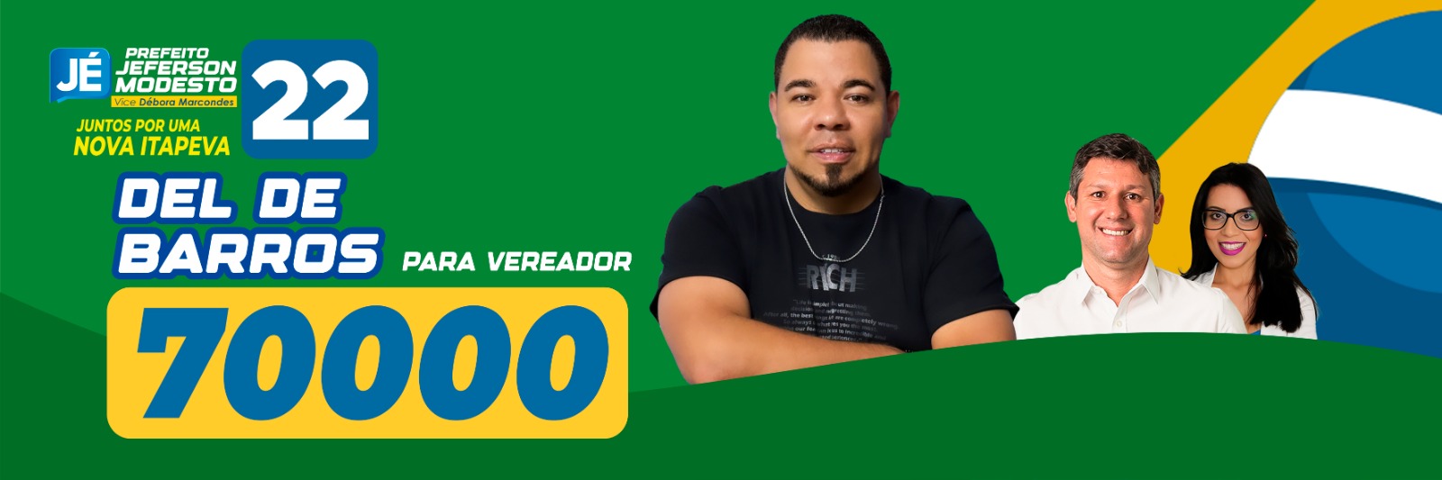 Candidato a Vereador Del de Barros - 70000 - Itapeva/SP - Candidato pelo Avante - Jé Prefeito 22